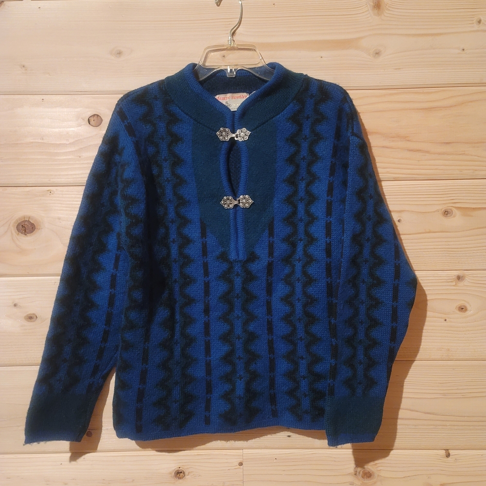 Vintage Stampe Sweater By Janus Of Norway Size S 20x24 100% Wool